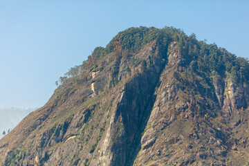 A mountain with a rocky, barren slope