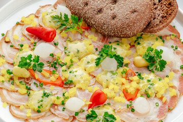 restaurant food on a white background. photos for the menu