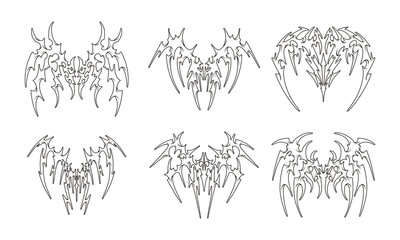 Obraz premium Y2K Tribal Tatto Futuristic Style