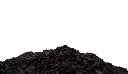 Pile of soil isolated on against transparent background. Soil for cultivation concept
