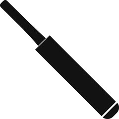 Black silhouette of a cricket bat, Cricket bat black color vector