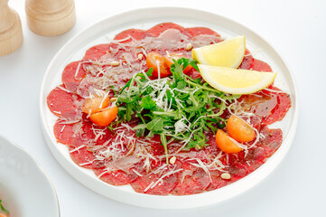 restaurant food on a white background. photos for the menu