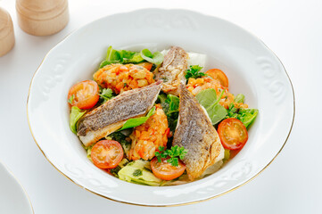 restaurant food on a white background. photos for the menu