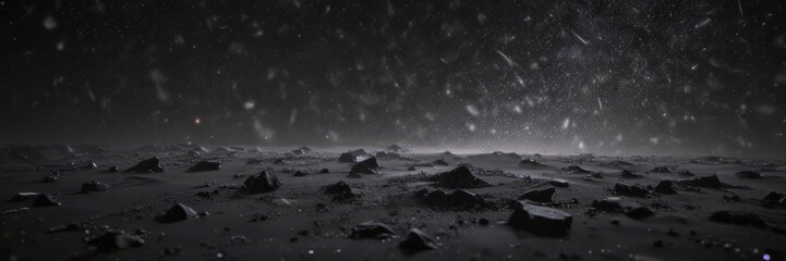 Inky black canvas scattered with diamond-like starlight, cosmic dust ,  photography,  sparkle