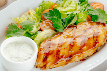 restaurant food on a white background. photos for the menu