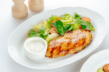 restaurant food on a white background. photos for the menu