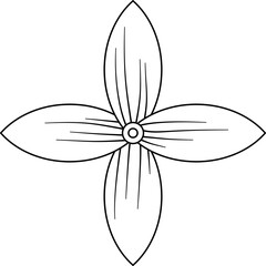 Forsythia flower outline vector