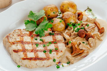 restaurant food on a white background. photos for the menu