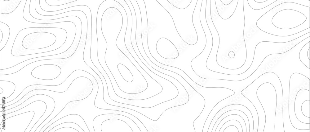 Aufkleber Abstract undulate gray wave swirl. frequency soundwave. Contour maps vector illustration Topo contour map. Wave Topography and geography map grid  & topographic map background concept