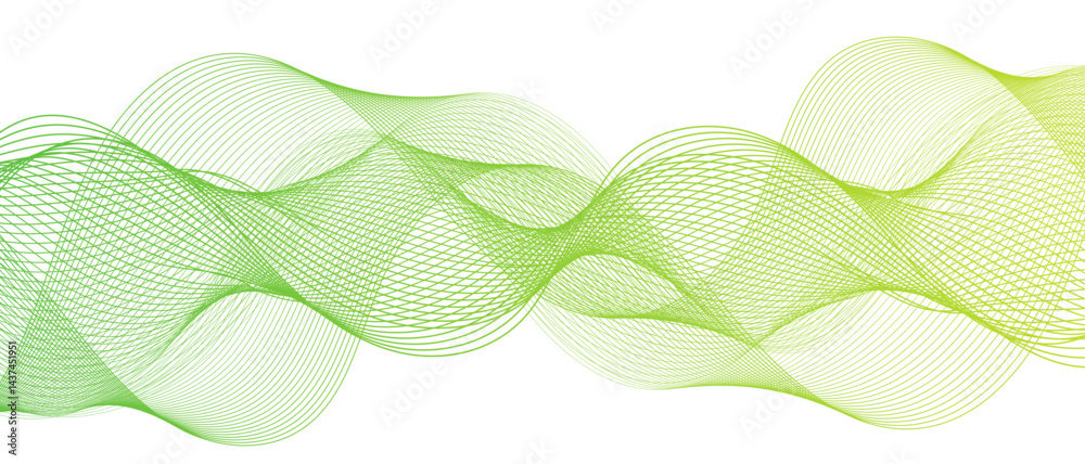 Aufkleber Abstract colorful glowing wave curved lines background. Frequency sound wave lines and technology curve lines. Wavy banner, template design. Flowing line wave pattern .