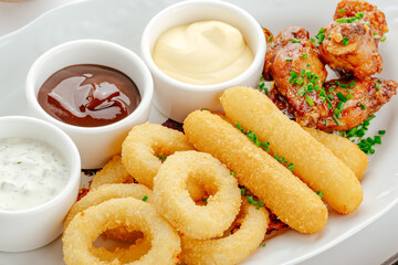 restaurant food on a white background. photos for the menu