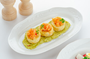 restaurant food on a white background. photos for the menu