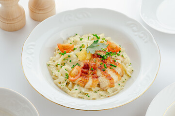 restaurant food on a white background. photos for the menu