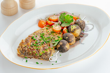 restaurant food on a white background. photos for the menu