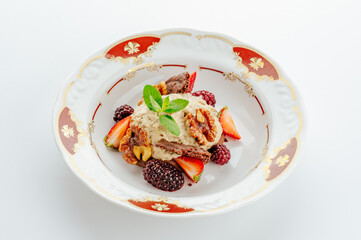 restaurant food on a white background. photos for the menu