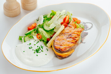 restaurant food on a white background. photos for the menu