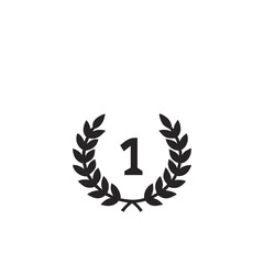 Number one with wreath