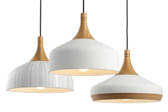 An old wooden bell and an isolated wooden kitchen lamp are vintage home decor objects