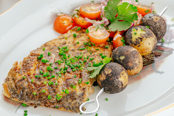 restaurant food on a white background. photos for the menu