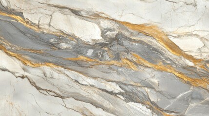 Elegant marble-like surface with grey, gold, and white veining