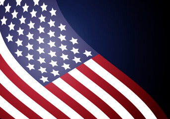 Fototapeta premium Fondo de bandera de Estados Unidos de América con degradado azul.