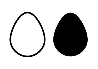 Icono negro de dos huevos en fondo blanco