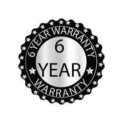 Silver Black Year Warranty Badge  Premium Guarantee Seal
