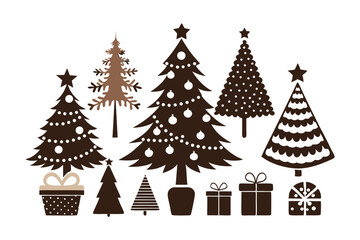 Obraz premium Elegant Christmas Tree Silhouette Designs