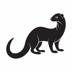 Fototapeta premium Mongoose vector art silhouette.