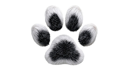 Black and White Dog Paw Print for Veterinary and Pet Services isolated on transparent background