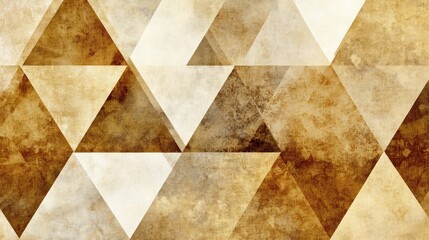 Abstract geometric background of overlapping triangles in warm earth tones