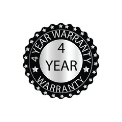 Silver Black Year Warranty Badge  Premium Guarantee Seal