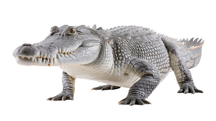 Naklejka premium Small Crocodile Figurine for Jungle and Wild Adventure Themes isolated on transparent background