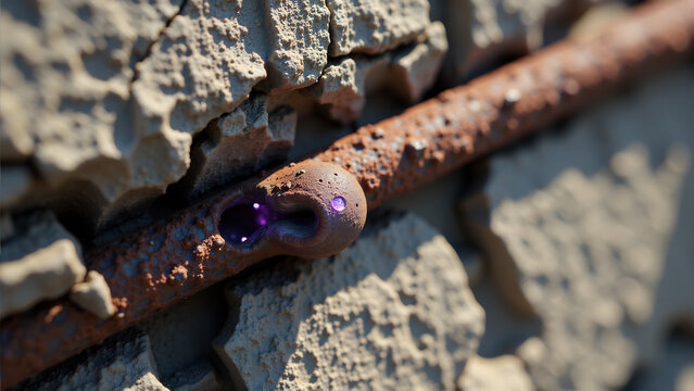 Rusty Rebar Infected by Digital Fungus - Powered by Adobe