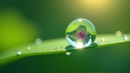 Dewdrop Containing Microscopic Glitch