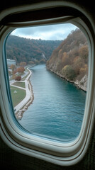 Fototapeta premium view from window of airplane