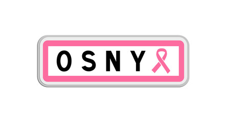 Panneau de sortie d'Osny, Val-d'Oise, Île-de-France avec Ruban Octobre Rose