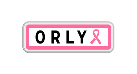 Panneau de sortie d'Orly, Val-de-Marne, Île-de-France avec Ruban Octobre Rose