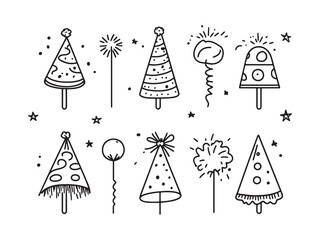 Party Foam Hat line art icon design for events