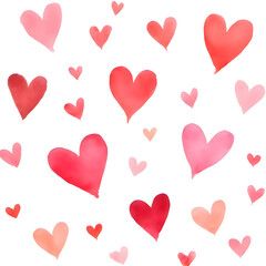 2D cartoon,hearts in various colors. It is a pattern