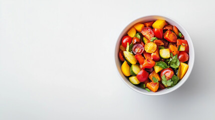 French ratatouille with colorful vegetables on white background