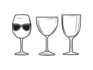 Party Glasses line art icon for stylish events