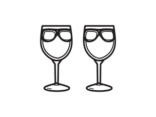 Party Glasses line art icon perfect for celebrations