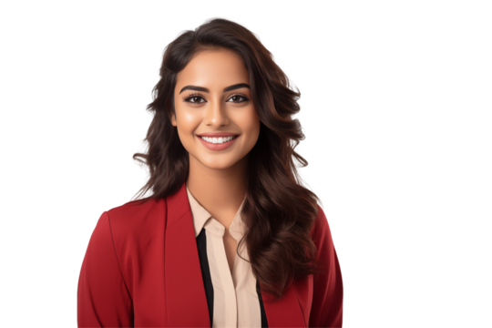 Smiling Indian Female Student on a Transparent background – PNG Transparent Background for Educational & Marketing Projects. PNG cut out. Isolated image.