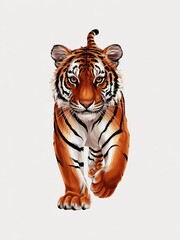 Obraz premium Vibrant Tiger Artwork High-Quality, Detailed Animal Illustration for Stickers