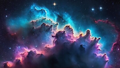 Obraz premium Cosmic Majesty: A Breathtaking Nebula Illuminated by the Light of Distant Stars