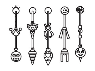 Party Lanyard line art icon creative party design