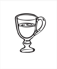 Vector doodles hand drawn coffee objects, coffee utensils, contoured simple doodles, cafeteria, line art vector, coffee cup, favorite, stickers for coffee shop
