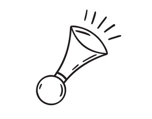 vintage air horn icon doodle hand drawn. Outline drawing vintage air horn line clipart symbol