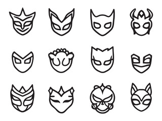 Party Mask Icon line art icon elegant costume graphic